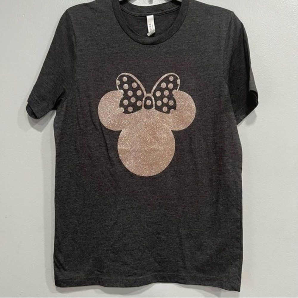 Mini mouse gray T-shirt glitter print size M
